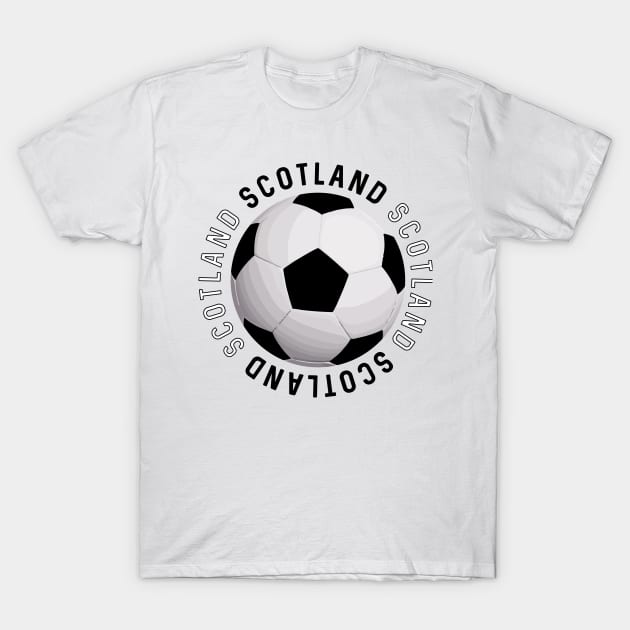 Black and White Scotland Football Design T-Shirt by MacPean